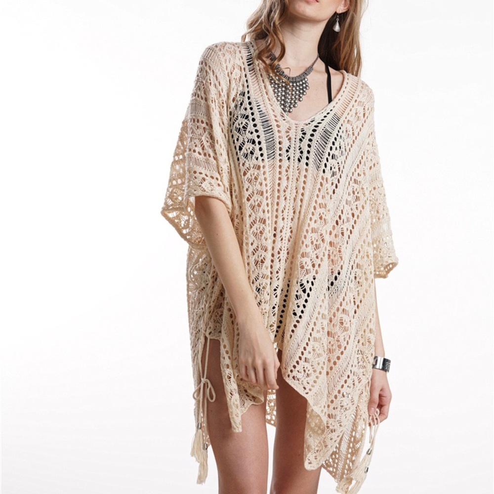 💕 Hollow Out Crochet Coverup